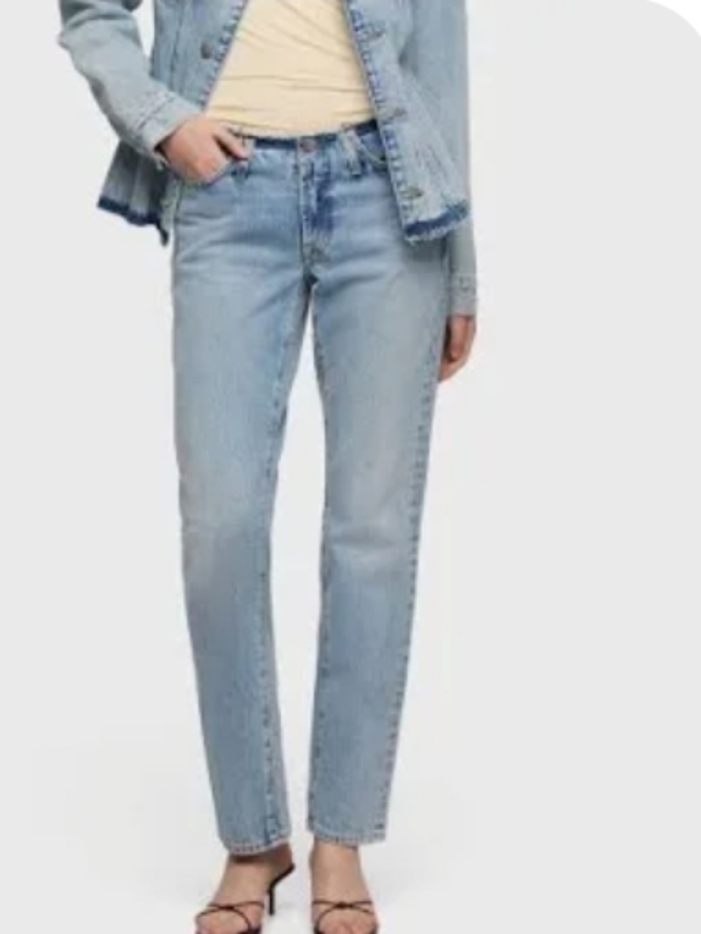 7 For All Mankind Straight-Leg Jeans in Light Blue Wash